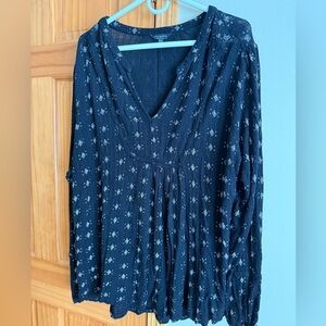 Lucky Brand Black Floral Top